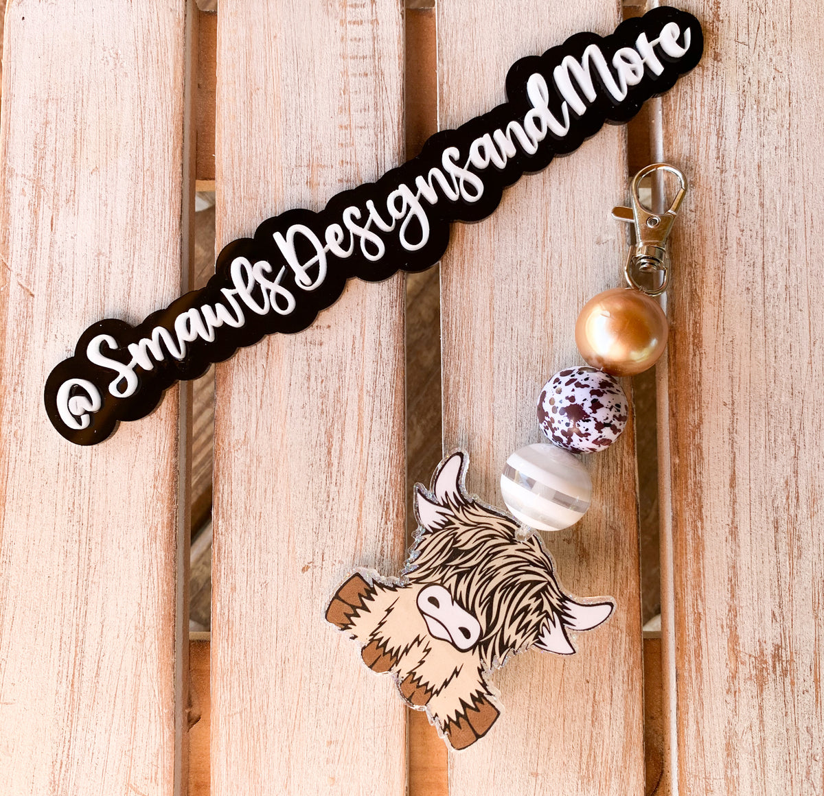 Adorable Highland Cow Keychain (set of 2)