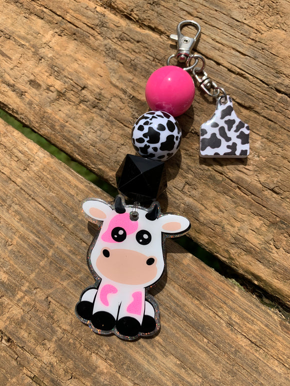 Sitting cow keychain
